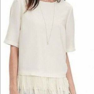 Banana Republic Cream Fringe Blouse